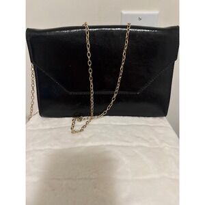 Halogen Black Patent Leather Envelope Clutch Crossbody Bag Gold Chain  Nordstrom
